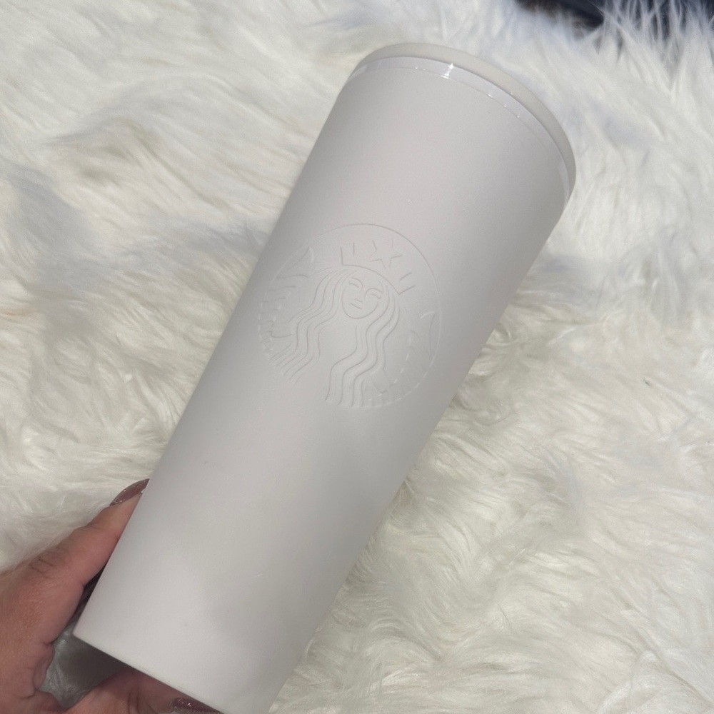 Starbucks matte White Tumbler rare no straw